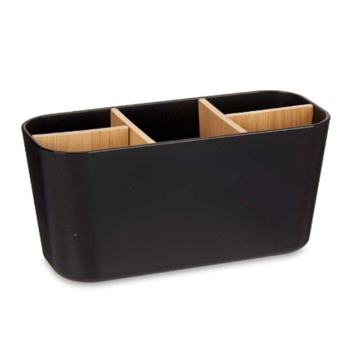 Toothbrush Holder Black Bamboo polypropylene 21 x 10 x 9 cm (6 Units)