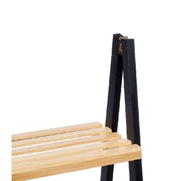 Bathroom Shelves Black Natural Bamboo Pine 40,3 x 81,5 x 30 cm