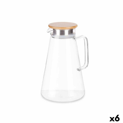 Teapot Transparent Natural Bamboo Borosilicate Glass 1,7 L (6 Units)