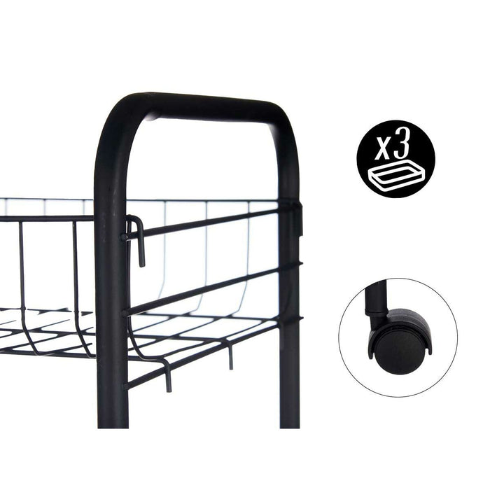 Vegetable trolley Black Metal Plastic 40,5 x 27 x 82,5 cm (4 Units)