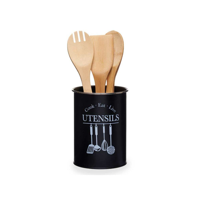 Pot for Kitchen Utensils Metal 13 x 17,2 x 13 cm (6 Units)