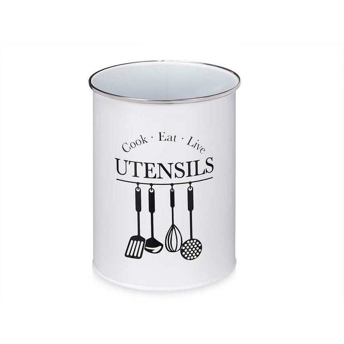 Pot for Kitchen Utensils Metal 13 x 17,5 x 13 cm (6 Units)