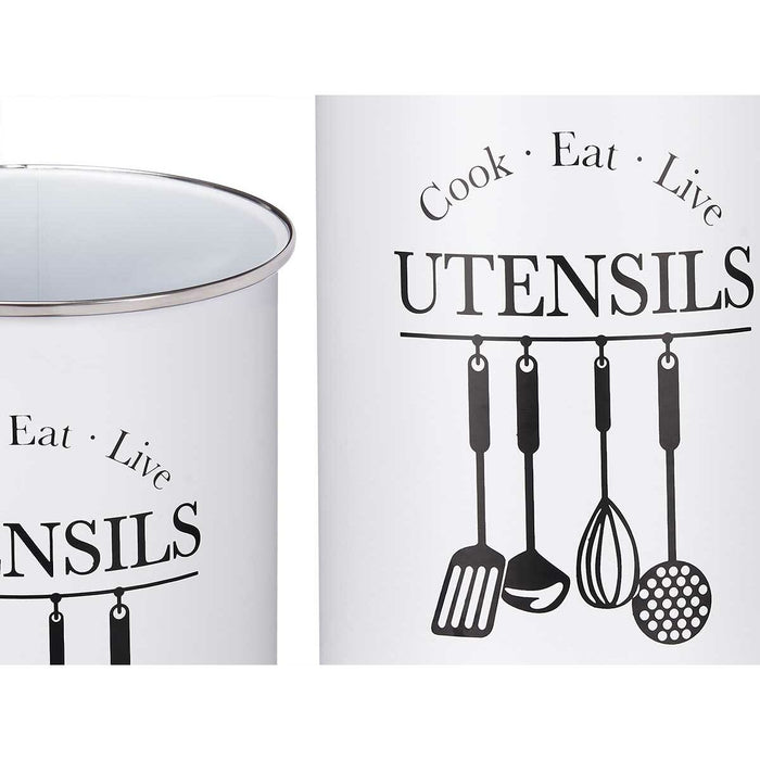 Pot for Kitchen Utensils Metal 13 x 17,5 x 13 cm (6 Units)