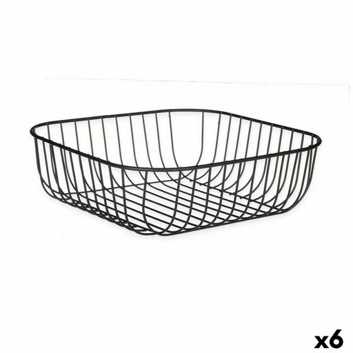 Fruit Bowl Black Metal 30 x 9,3 x 30 cm (6 Units)