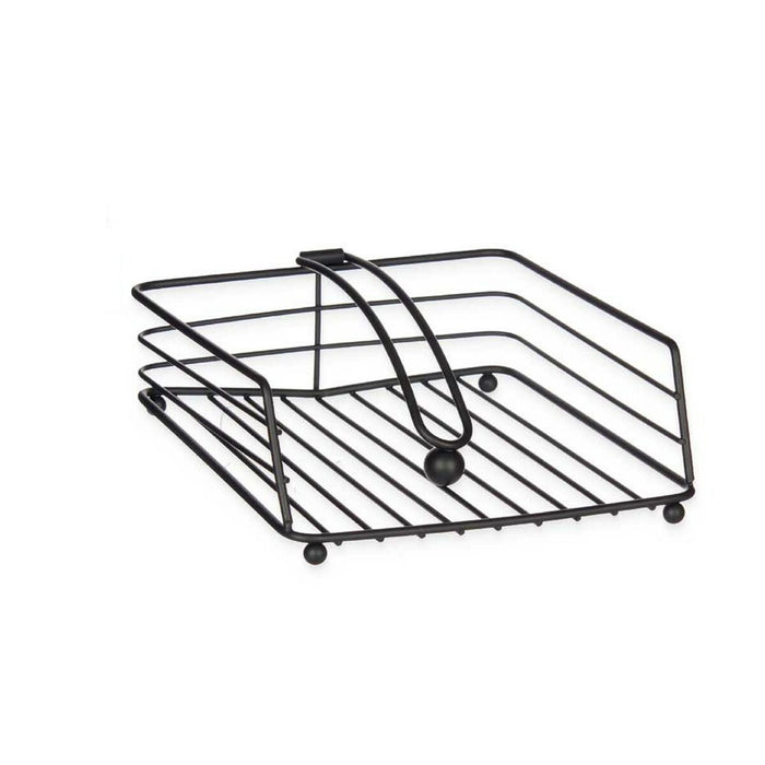 Napkin holder Black Metal 19 x 7,5 x 19,5 cm (6 Units)