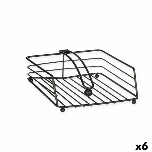 Napkin holder Black Metal 19 x 7,5 x 19,5 cm (6 Units)
