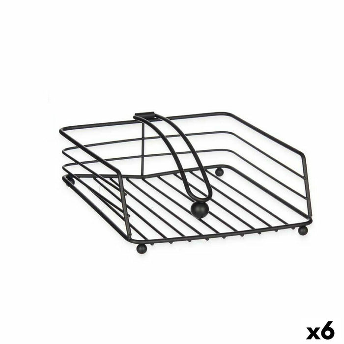 Napkin holder Black Metal 19 x 7,5 x 19,5 cm (6 Units)