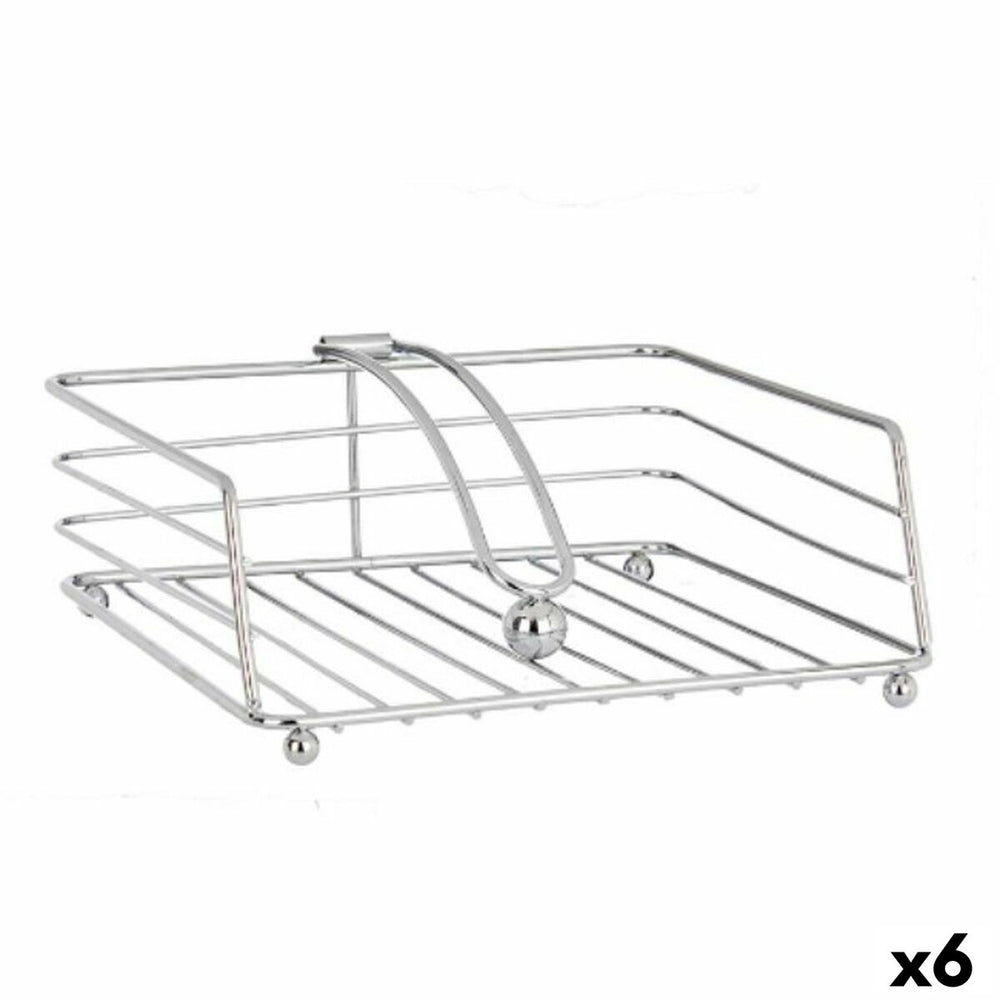 Napkin holder Silver Metal 19 x 7 x 19 cm (6 Units)