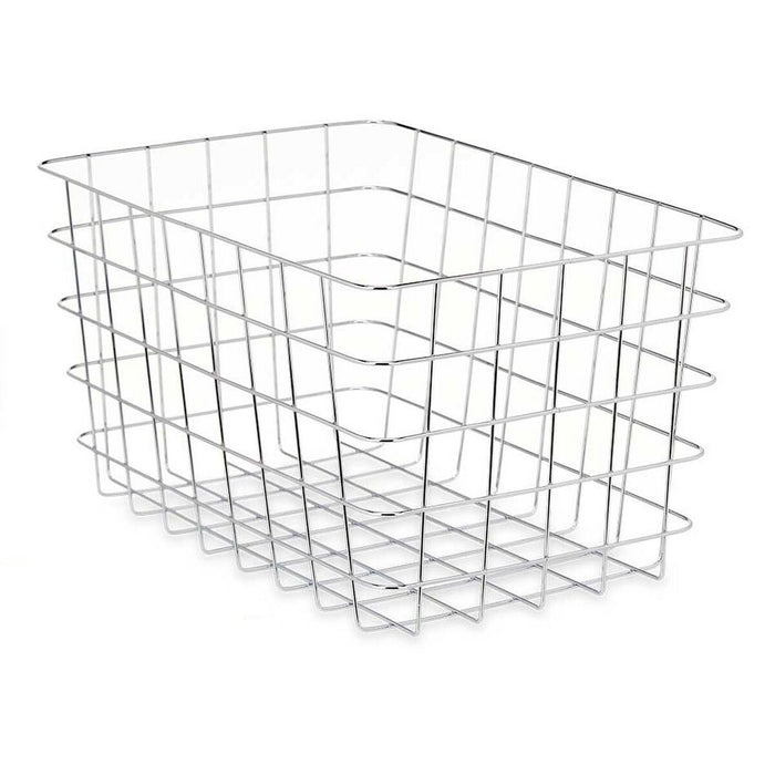 Multi-purpose basket Rectangular Silver Metal 38 x 21 x 26 cm (6 Units)