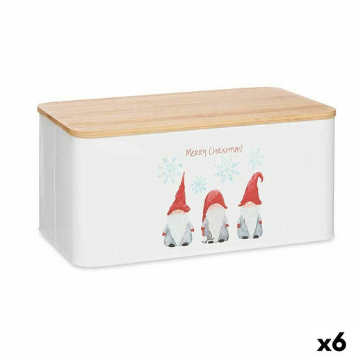 Breadbasket Goblin White Metal Bamboo 18 x 13,5 x 33 cm (6 Units)