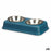 Cat Feeder Double Blue Metal 35 x 7,5 x 19 cm (12 Units)