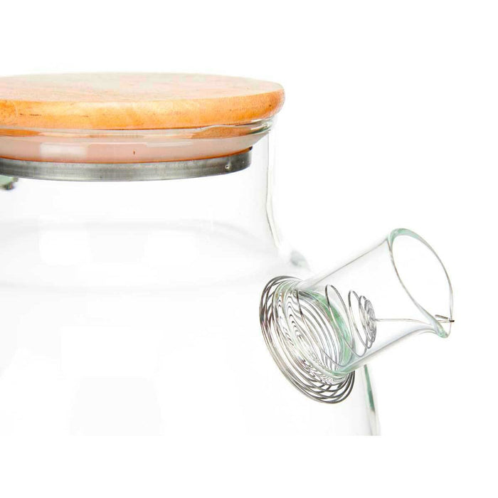 Mug with Infusion Filter Transparent Bamboo Borosilicate Glass 1,2 L (6 Units)