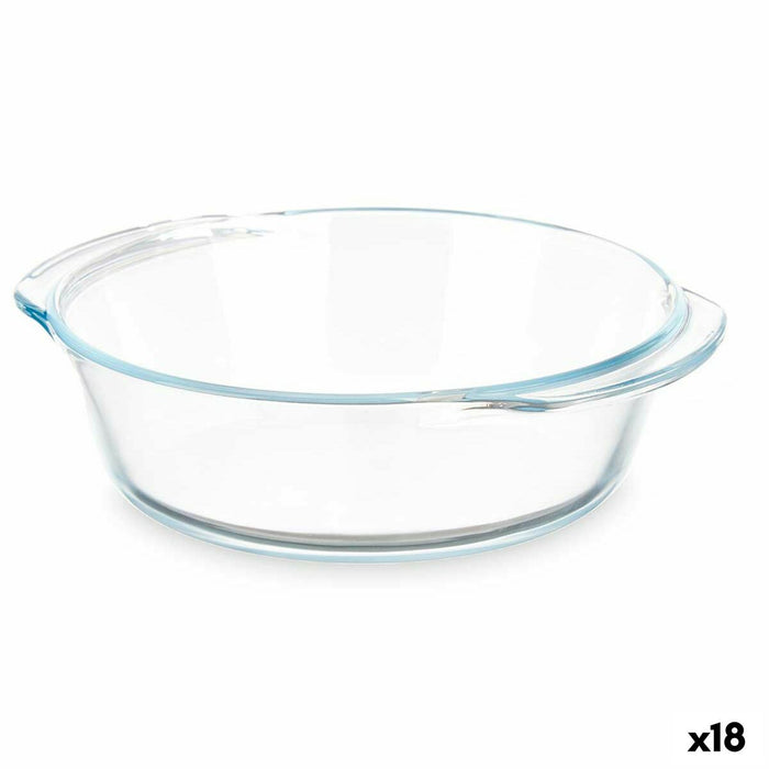 Serving Platter With handles Transparent Borosilicate Glass 800 ml 19,8 x 5,4 x 17,4 cm (18 Units)