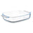 Serving Platter With handles Transparent Borosilicate Glass 3,8 L 38 x 6,5 x 25,4 cm (6 Units)