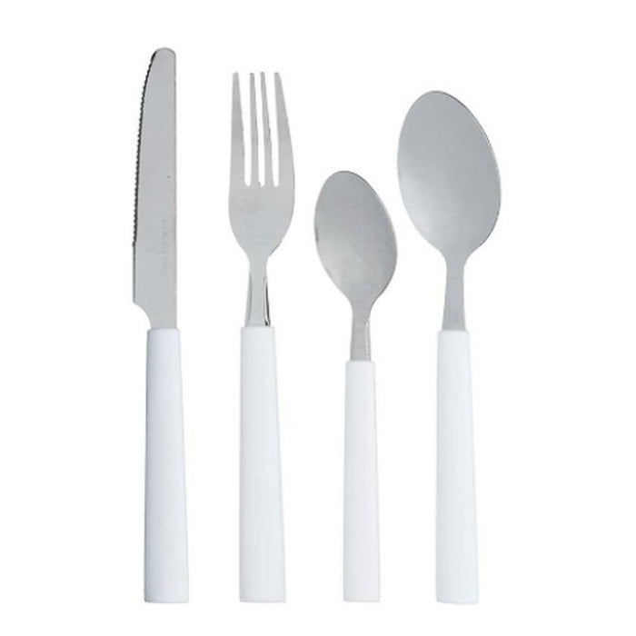 Cutlery Set White Silver Stainless steel Plastic (6 Units)