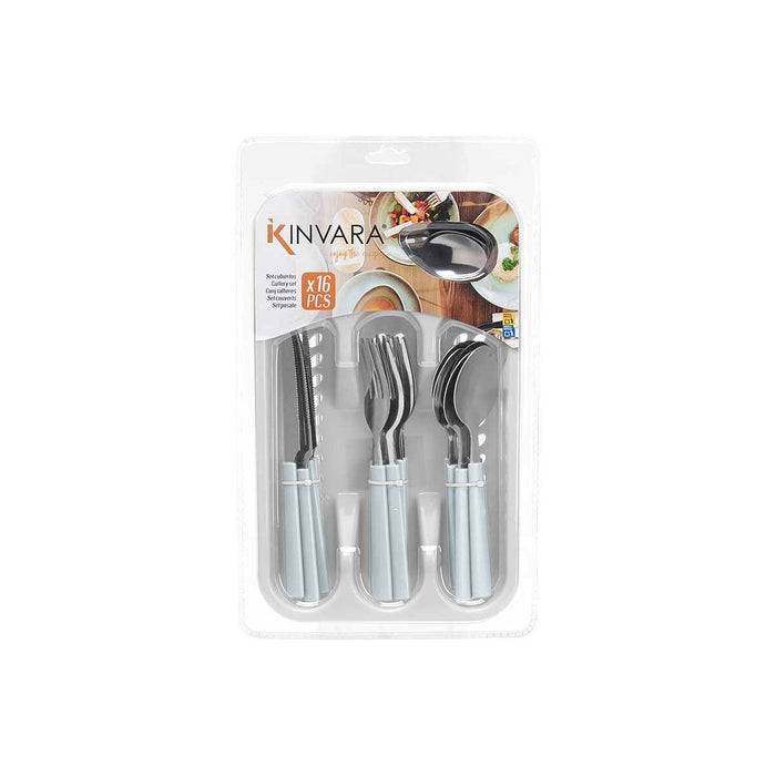 Cutlery Set White Silver Stainless steel Plastic (6 Units)