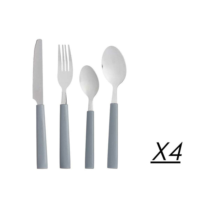 Cutlery Set Grey Silver Stainless steel Plastic (6 Units)