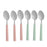 Set of Spoons Dessert Green Pink Silver Stainless steel Plastic 15,7 cm (12 Units)