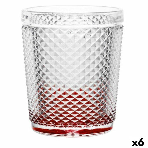 Glass Diamond Red Transparent Glass 300 ml (6 Units)