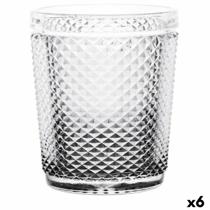 Glass Diamond Transparent Anthracite Glass 300 ml (6 Units)