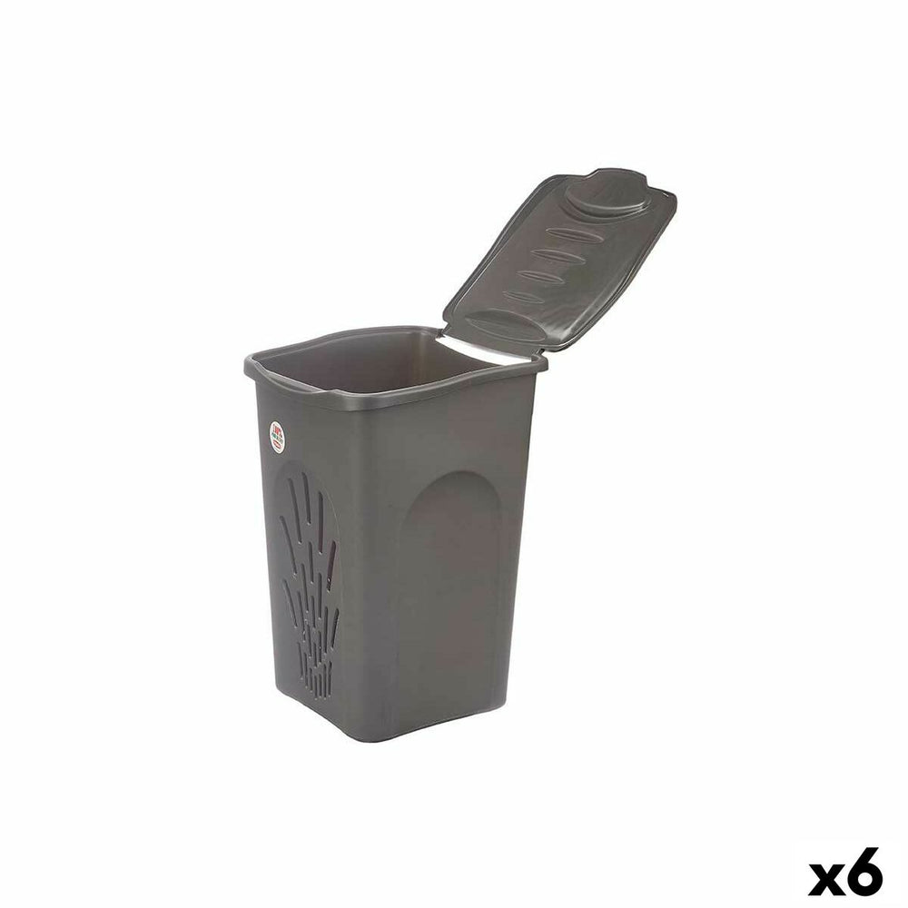 Laundry basket Stefanplast Anthracite Plastic 50 L 37 x 56 x 39 cm (6 Units)