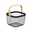 Basket Black Wood Metal 24,5 x 18 x 25 cm (6 Units)