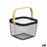 Basket Black Wood Metal 24,5 x 18 x 25 cm (6 Units)