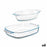 Set of trays Transparent Borosilicate Glass 700 ml 2 L (6 Units)