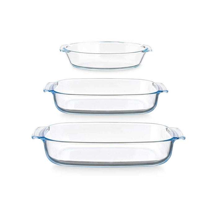 Set of trays Transparent Borosilicate Glass 700 ml 2 L 3,8 L (4 Units)