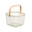 Basket White Wood Metal 24,5 x 18 x 25 cm (6 Units)