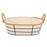 Multi-purpose basket With handles Oval Natural Metal Cloth 28,5 x 14 x 19,5 cm (24 Units)