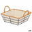 Multi-purpose basket With handles Squared Natural Metal Cloth 26 x 14 x 21,7 cm (24 Units)