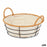 Multi-purpose basket With handles Circular Natural Metal Cloth 26,5 x 13,5 x 23 cm (24 Units)