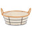 Multi-purpose basket With handles Circular Natural Metal Cloth 26,5 x 13,5 x 23 cm (24 Units)