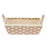 Multi-purpose basket With handles Rectangular Braiding Natural Metal Cloth 30,5 x 13 x 19 cm (24 Units)