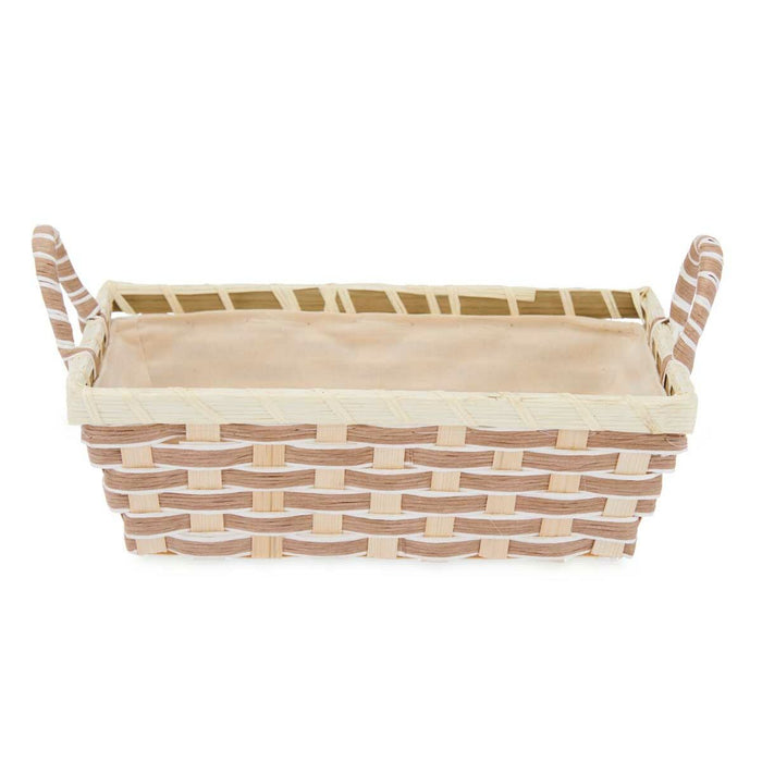 Multi-purpose basket With handles Rectangular Braiding Natural Metal Cloth 30,5 x 13 x 19 cm (24 Units)