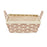 Multi-purpose basket With handles Squared Braiding Natural Metal Cloth 27 x 13 x 21 cm (24 Units)