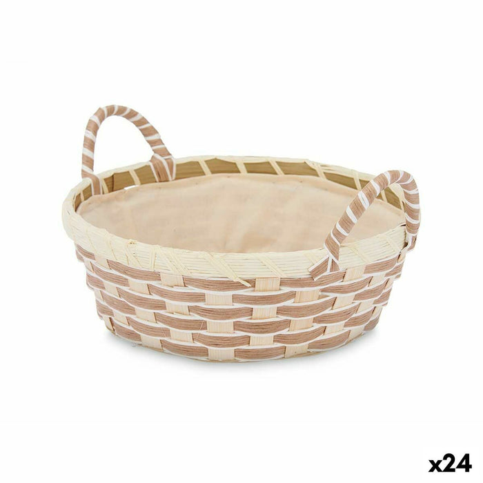 Multi-purpose basket With handles Circular Braiding Natural Metal Cloth 26,5 x 12,5 x 23 cm (24 Units)