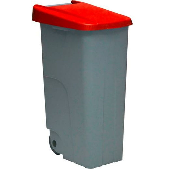 Dustbin with Wheels Denox Grey Red 110 L