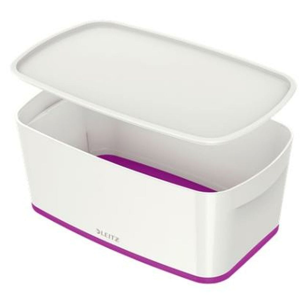 Storage Box with Lid Leitz MyBox WOW White Violet ABS 31,8 x 12,8 x 19,1 cm