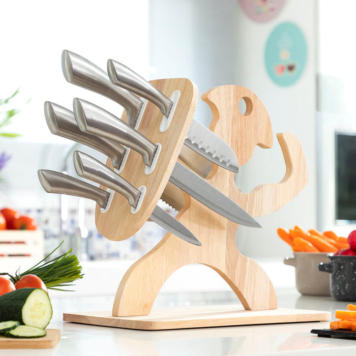 Set of Knives with Wooden Base Spartan InnovaGoods 7 Pieces