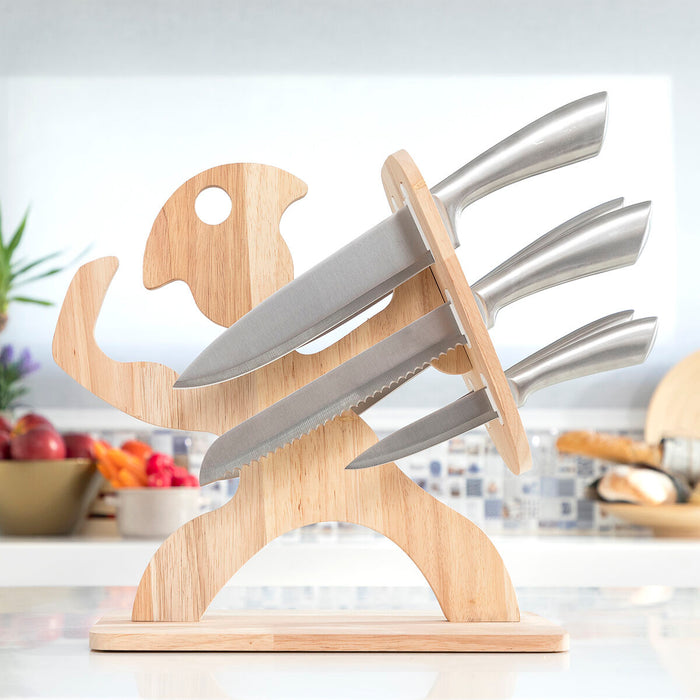 Set of Knives with Wooden Base Spartan InnovaGoods 7 Pieces