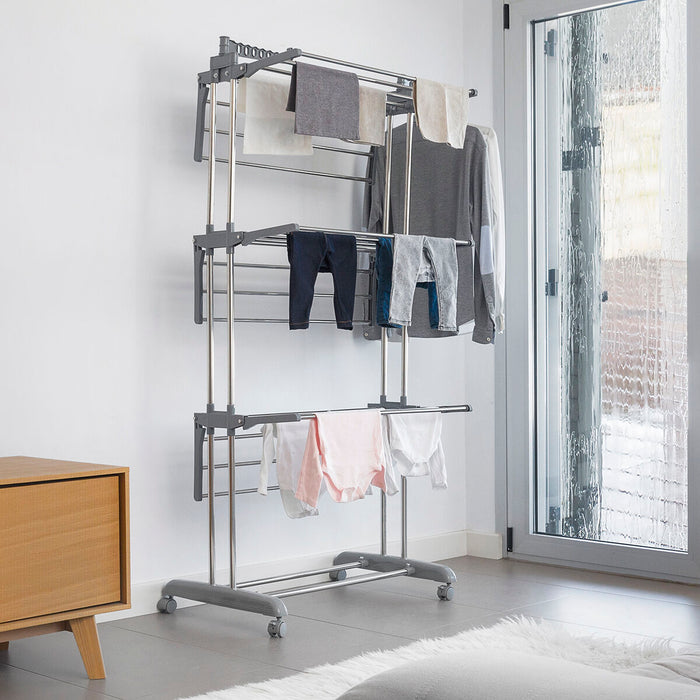 Folding Vertical Clothes Dryer with Wheels Folver InnovaGoods 24 Bars (Refurbished B)