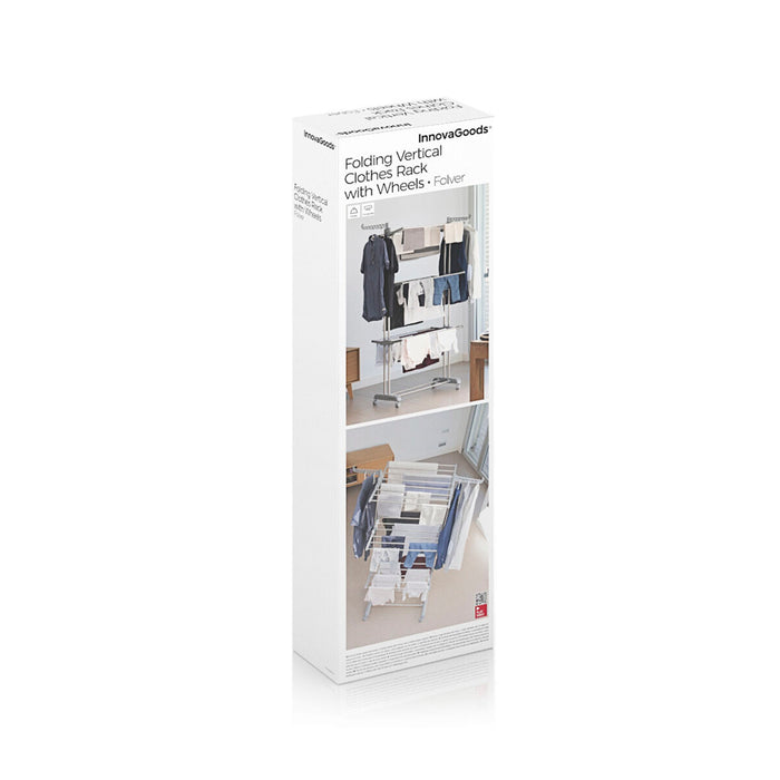 Folding Vertical Clothes Dryer with Wheels Folver InnovaGoods 24 Bars (Refurbished B)