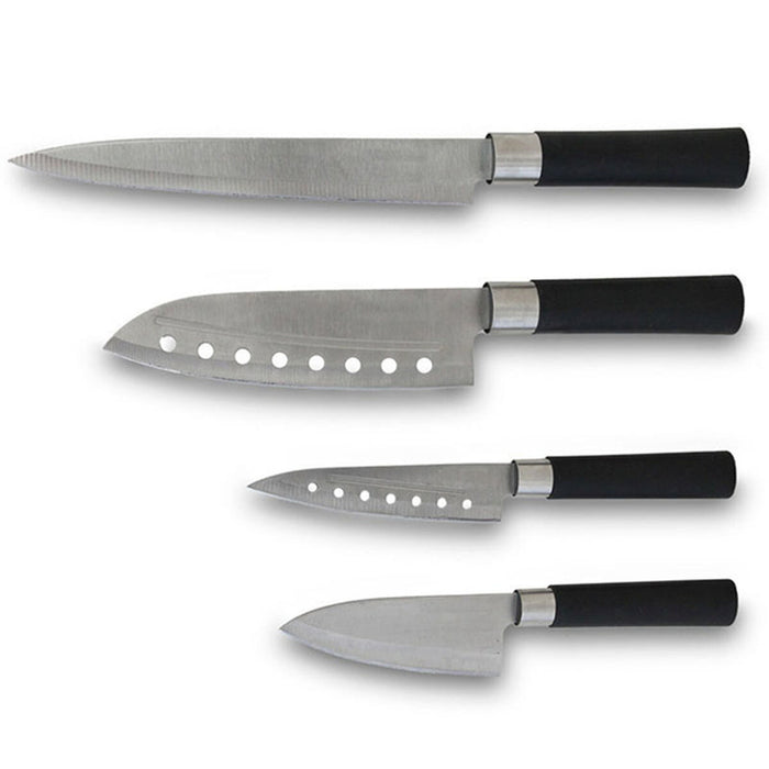 Knife Set Cecotec Santoku Black Stainless steel Carbon fibre (4 pcs)