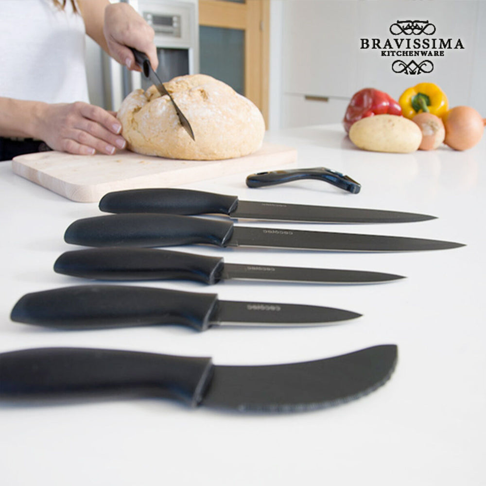 Table knife Bravissima Kitchen Set de 7 cuchillos Titanium